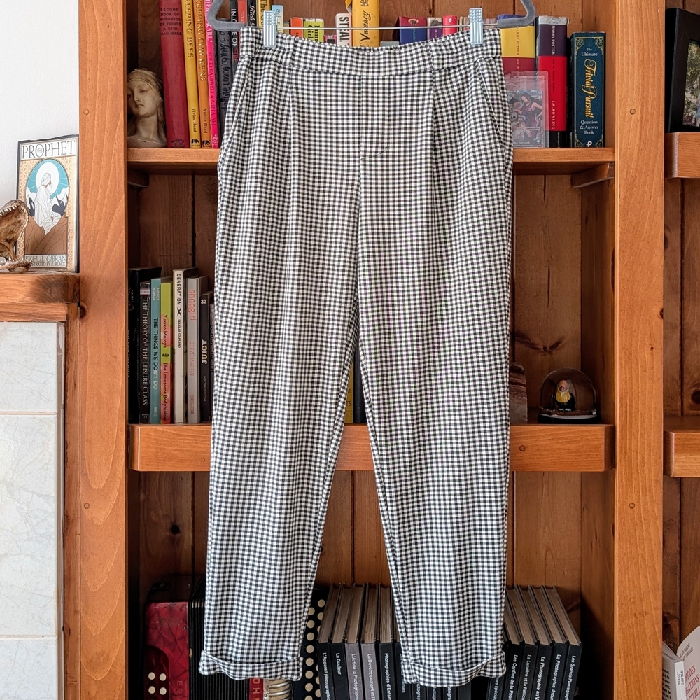 United Colors of Benetton gingham stretchy cotton high-waisted pants